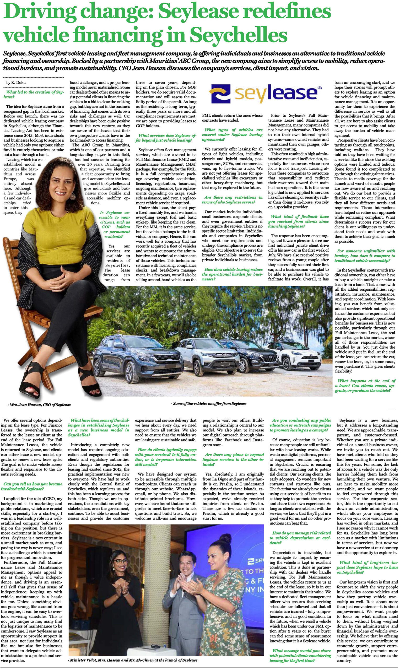 TODAY in Seychelles Interview with CEO